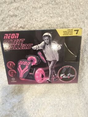 Neon Street Rollers Pink LED Skate Set